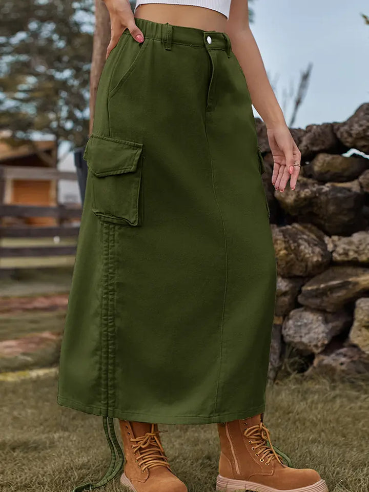 Trendy Utility Midi Skjørt