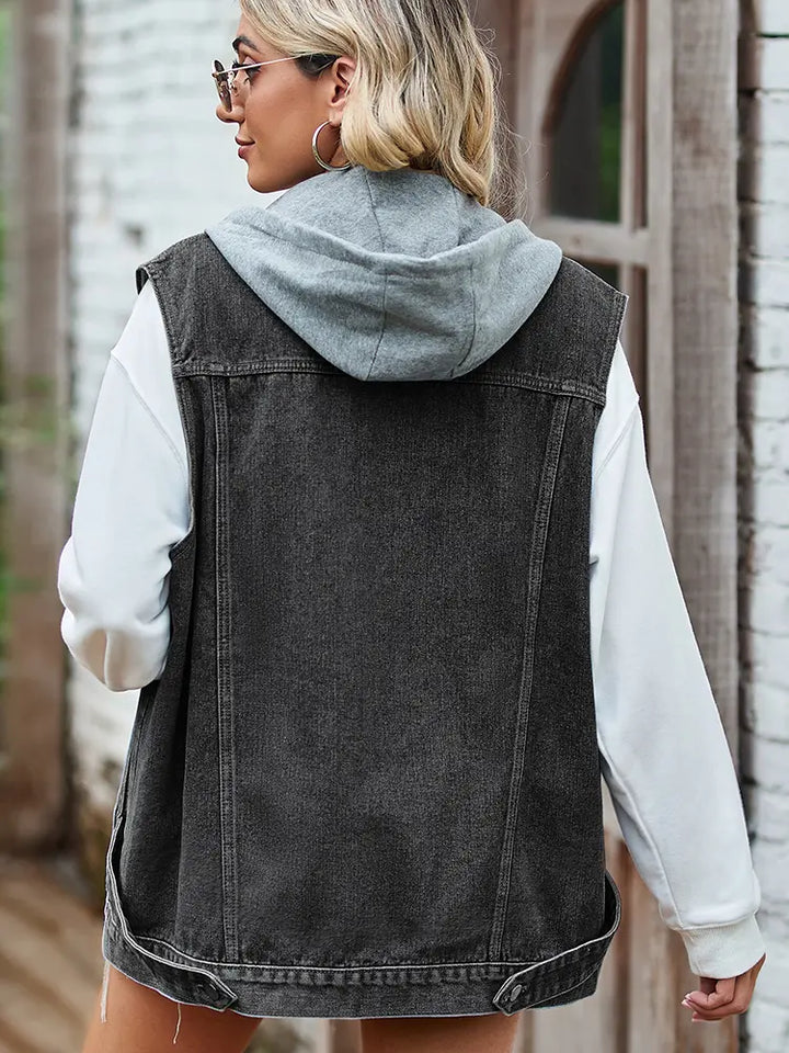 Trendy Loose-Fit Denim Vest