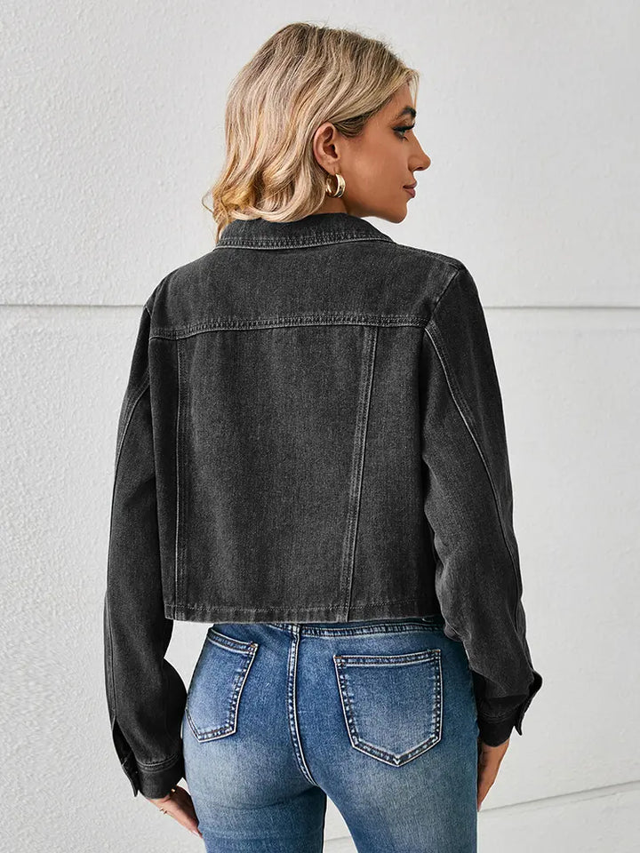 Veste en denim cropped de style américain