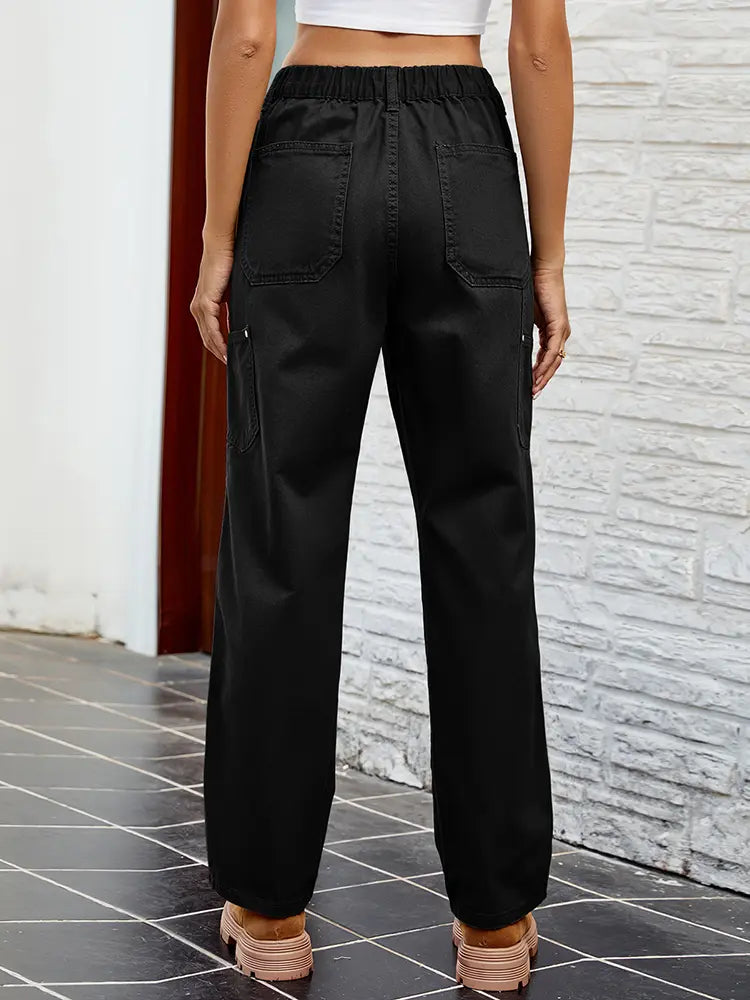 Slim Fit gewaschene Denim Cargo-Hose