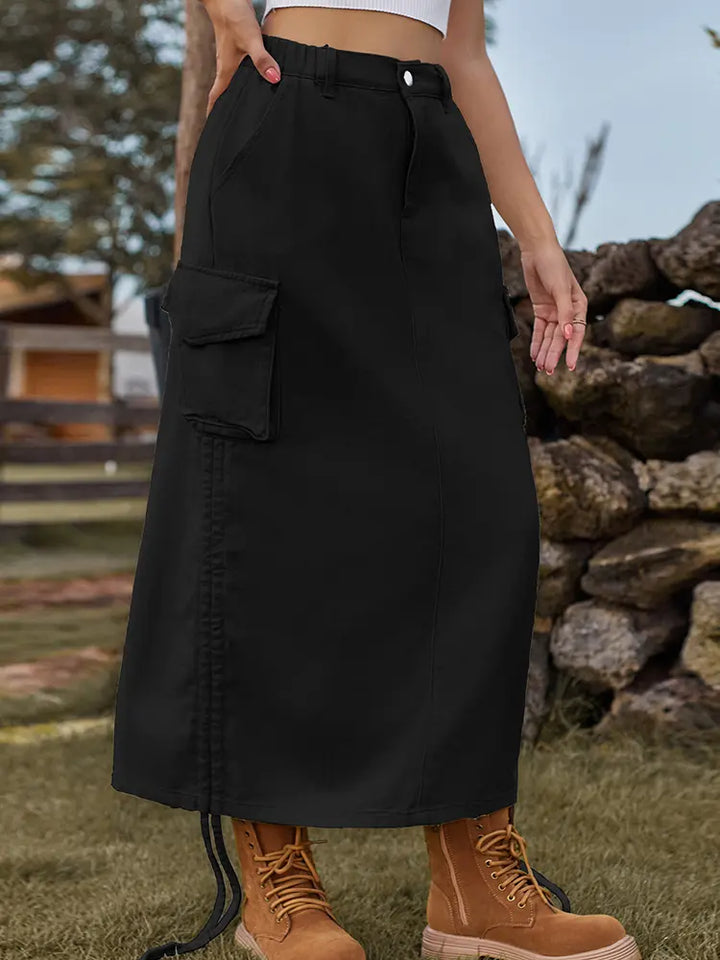 Trendy Utility Midi Skjørt