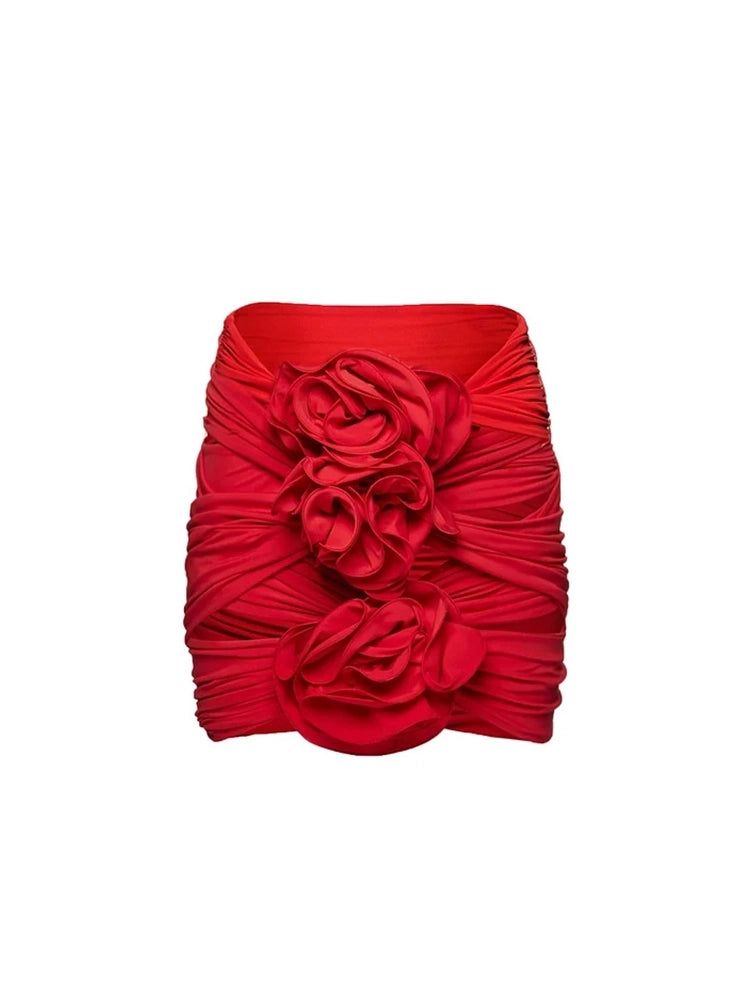 Baddräktsset med blommig applikation
