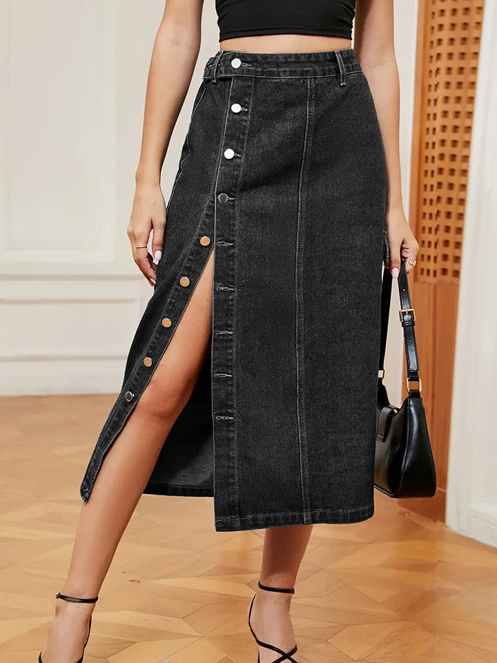 Rekbare Utility Denim Rok