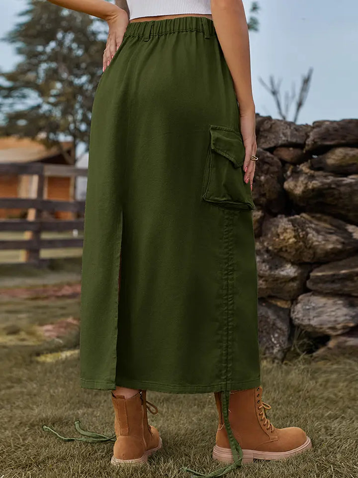 Trendy Utility Midi Skirt