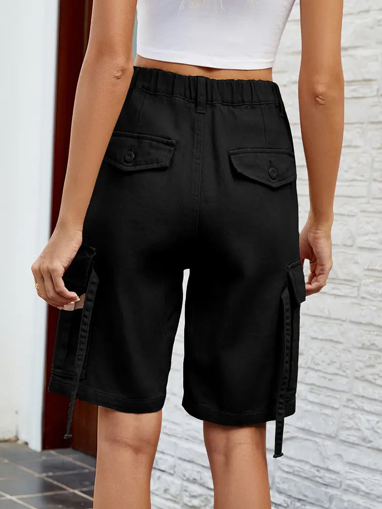 Vaskede Utility Denim Shorts