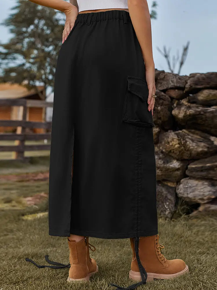 Trendy Utility Midi Skjørt