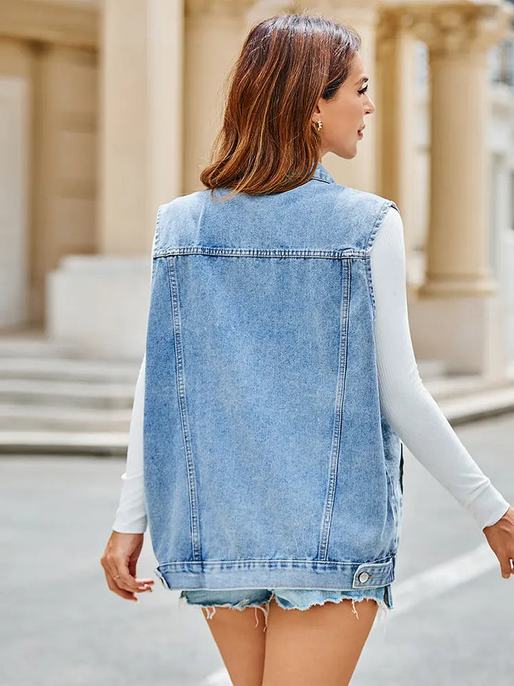 Klassisk Denim Vest Topp