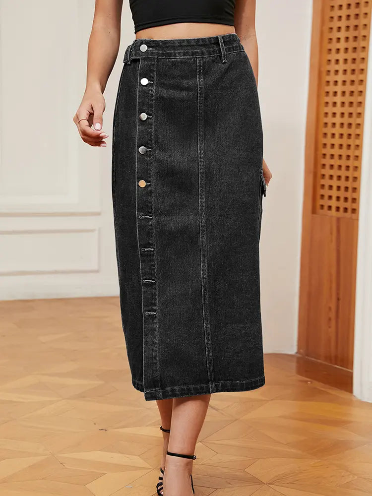 Rekbare Utility Denim Rok