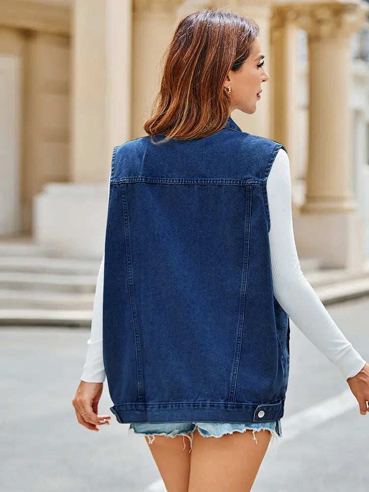 Klasikong Denim na Vest Top