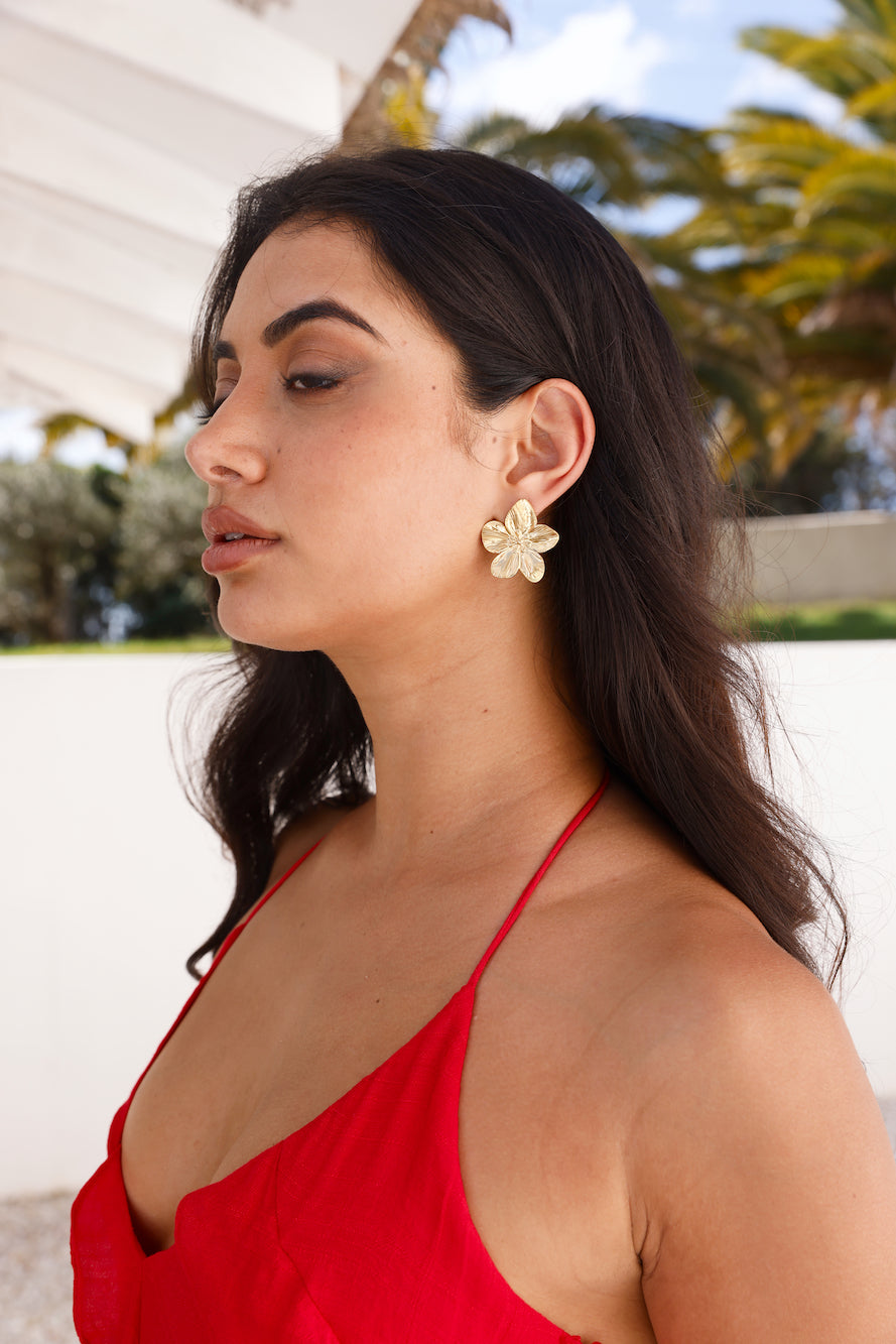 18k Gold Plated Fave Flower Earrings Gold