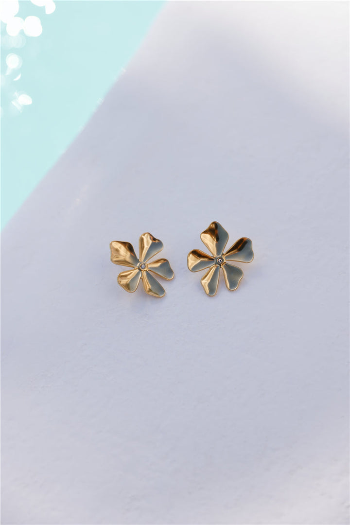 18k Gold Plated Island Flower Earrings Gold