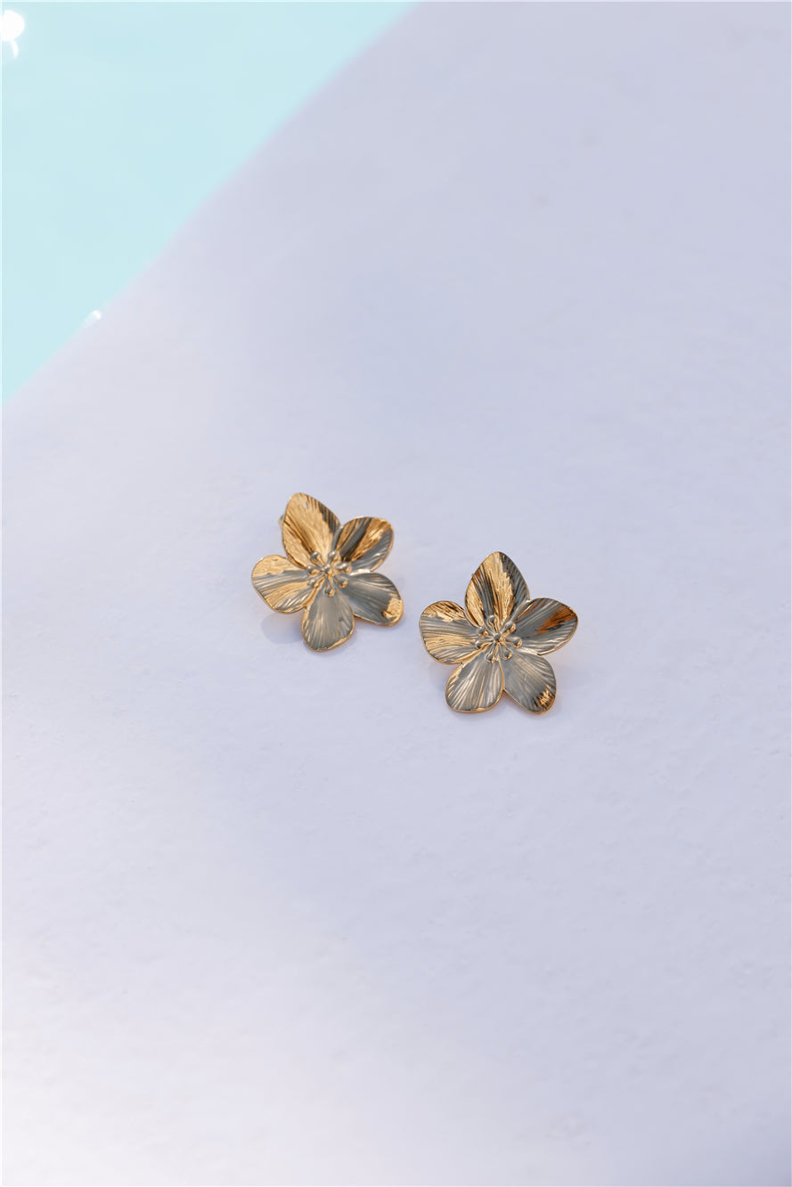 Επιχρυσωμένα 18 καράτια Fave σκουλαρίκια λουλούδια Χρυσό