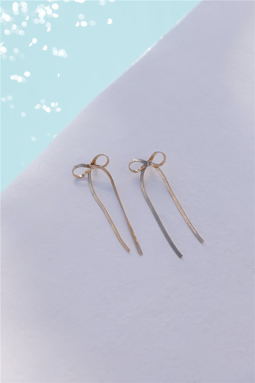 14k Gold Plated Bille Bow Earrings Gold