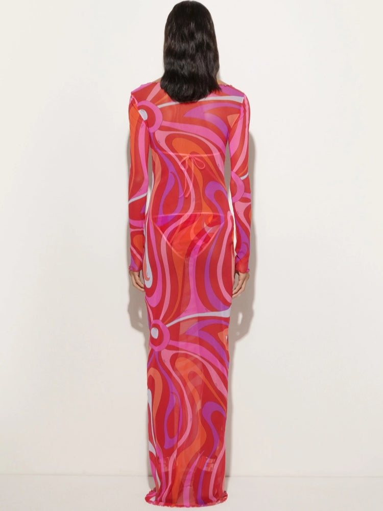 Šaty Marm Chiffon Maxi