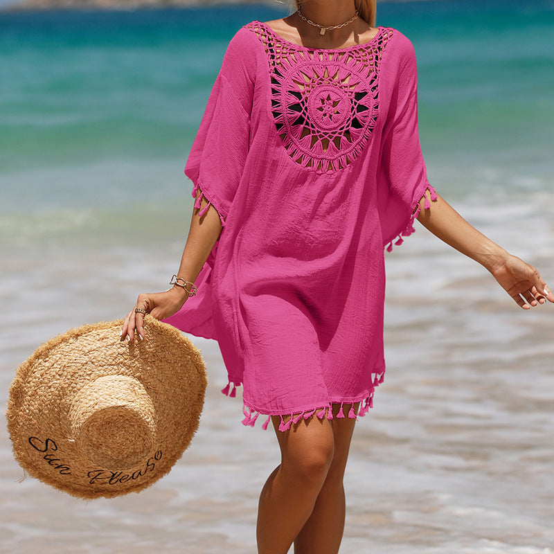 أحلام بيرفوت: غطاء للحماية من أشعة الشمس على الشاطئ باللون اللؤلؤي