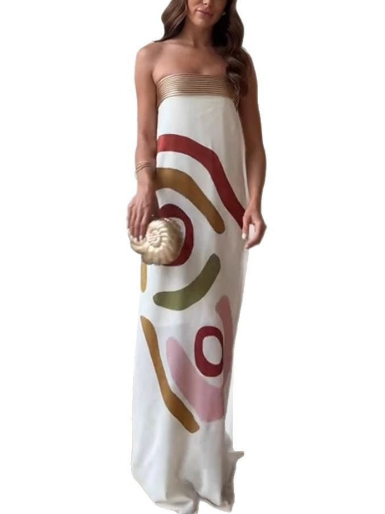 Bustier Satin Print Dress – Boiilife