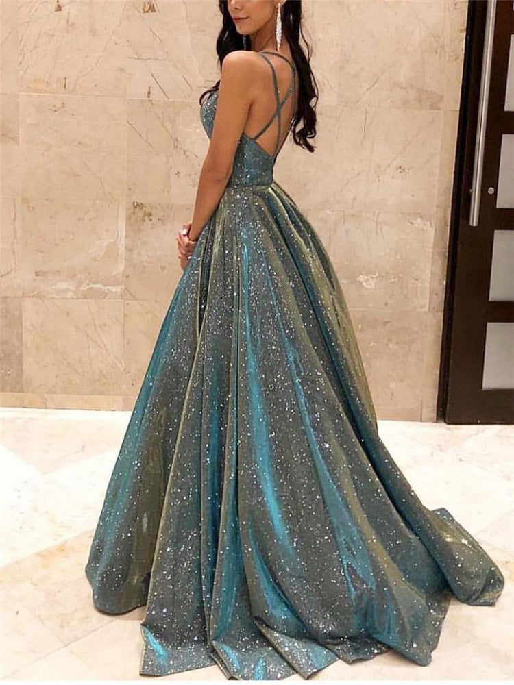 Glittering Ball Gown Maxi Dress