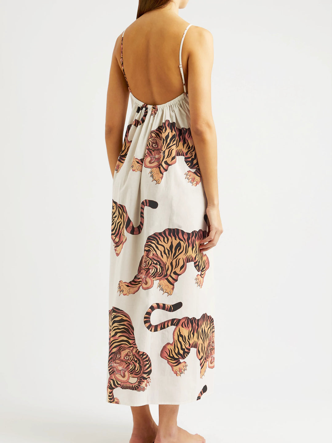 Sukienka na ramię ze 100% bawełny - Tygrys