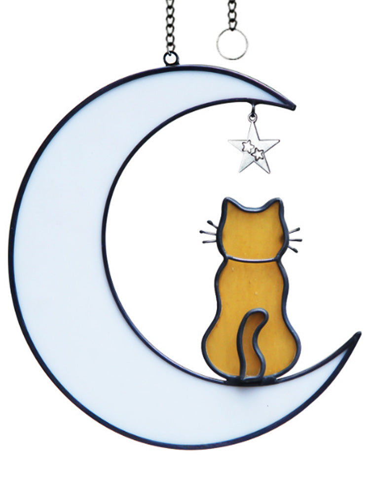חתול על הירח" קישוט תליית חלון