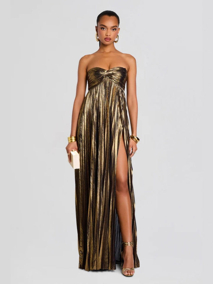 Sophisticated Knotted Slit Evening Gown