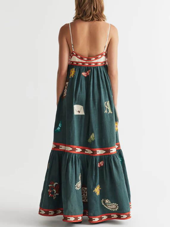 Letnia zabawna, wyjątkowa sukienka midi z nadrukiem