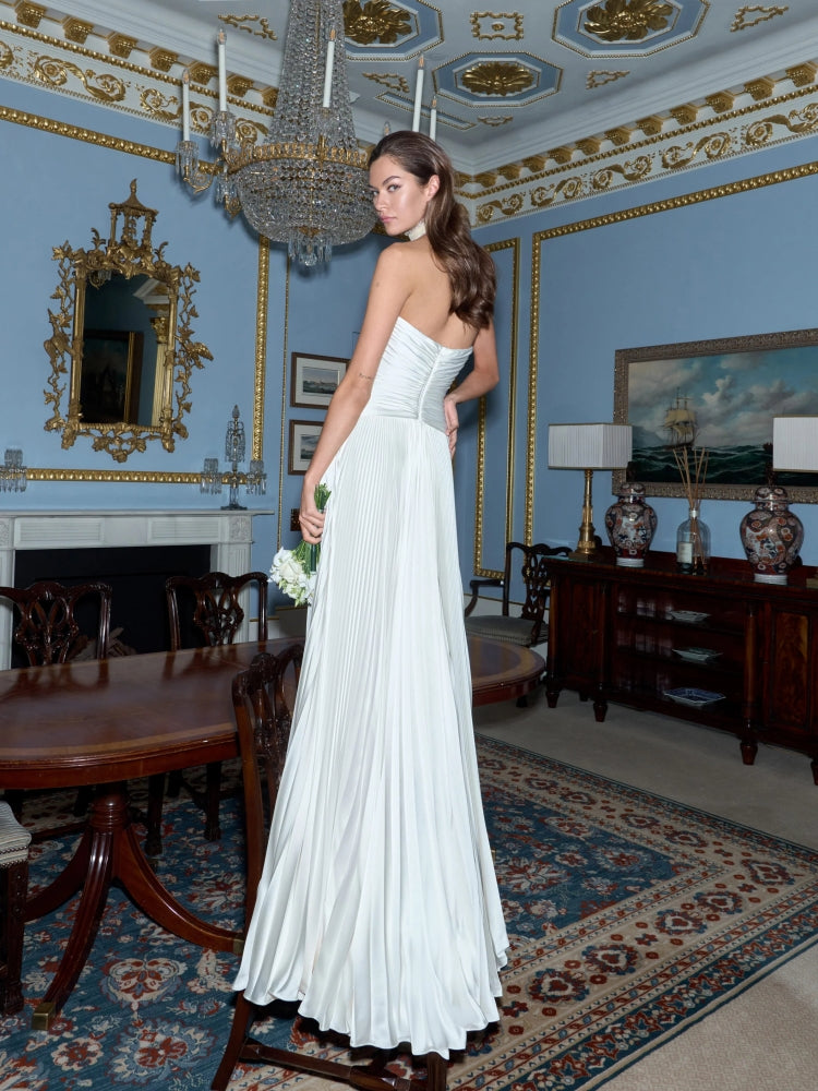 Strapless Satin Ruched Bridal Gown