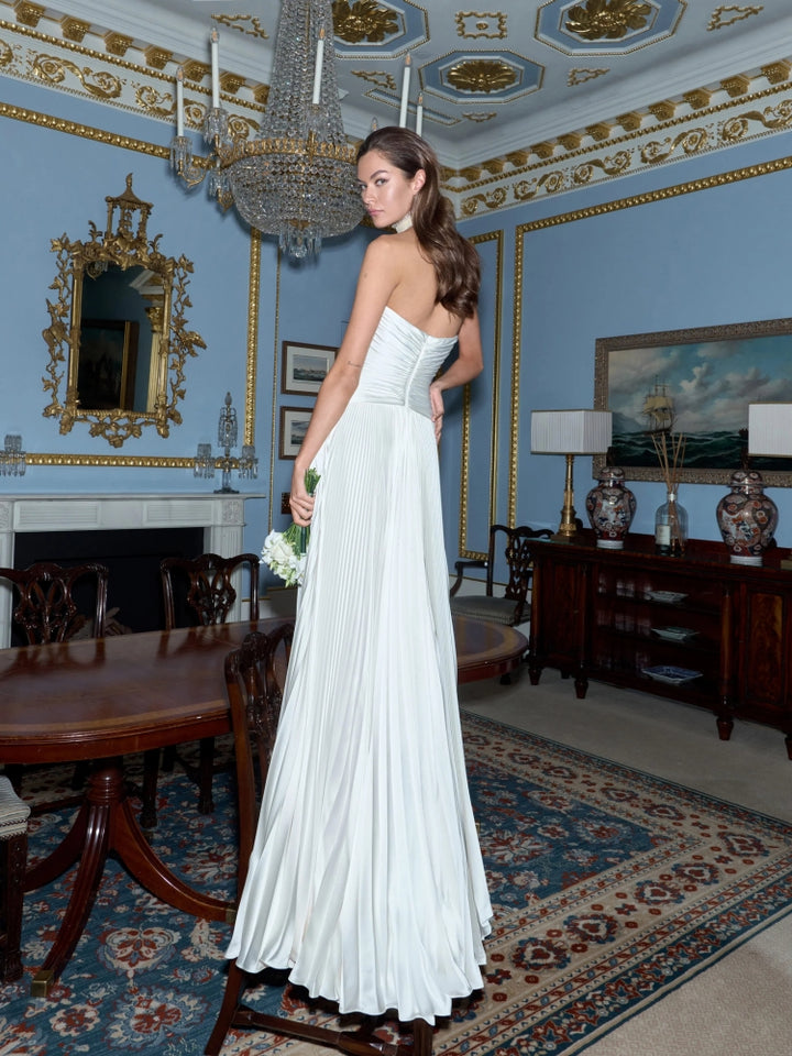 Strapless Satin Ruched Bridal Gown