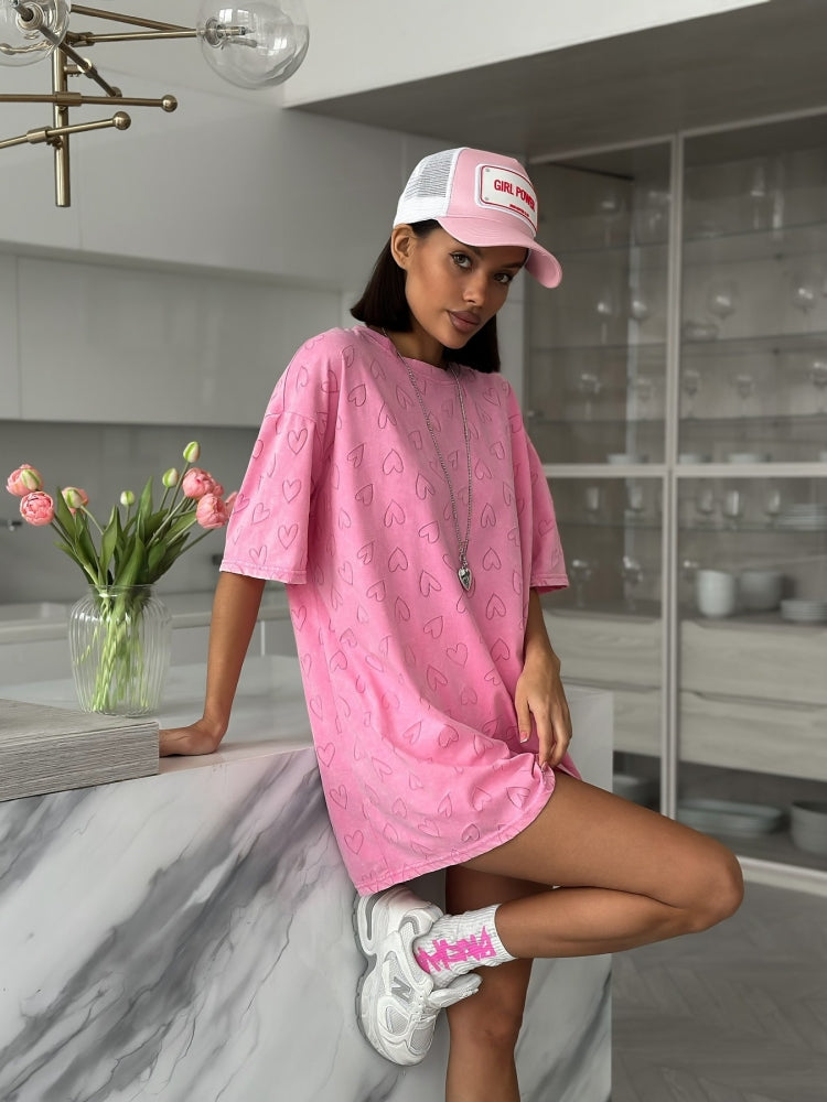 ハートプリントTシャツ