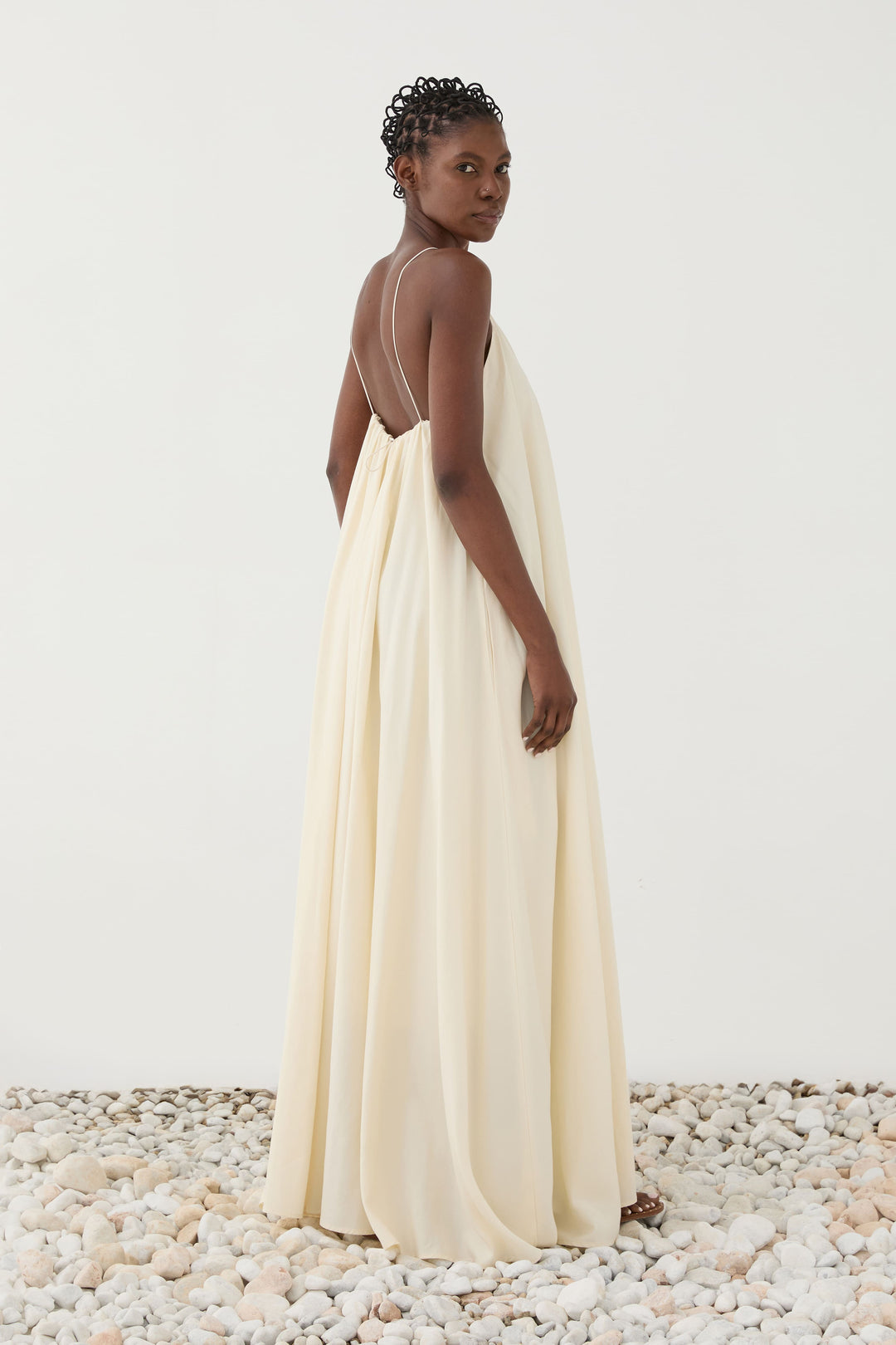 Cream Slip Maxi With Pockets