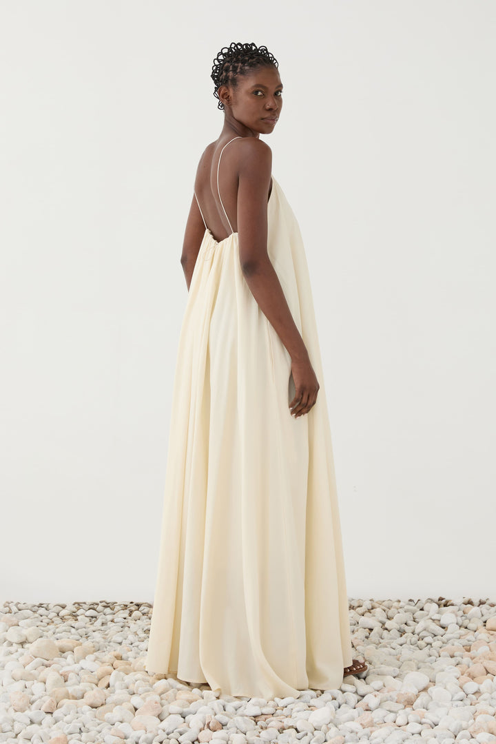 Cream Slip Maxi With Pockets