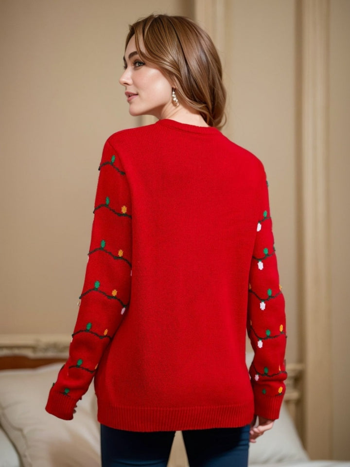 May burda na Christmas Tree Knit Pullover