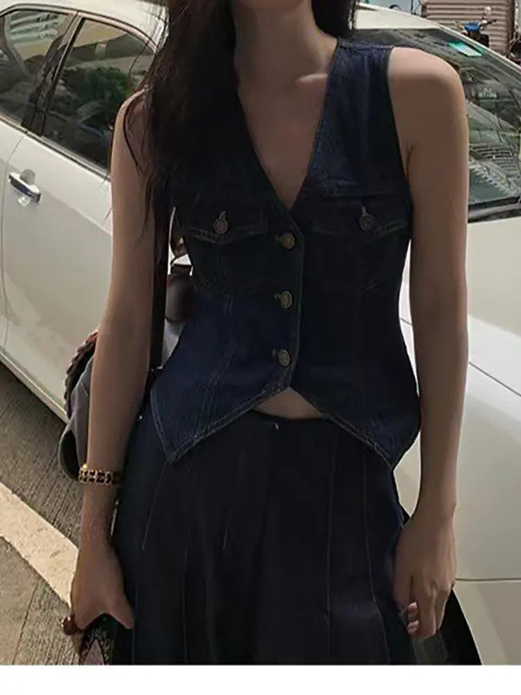 Street Style denim vest