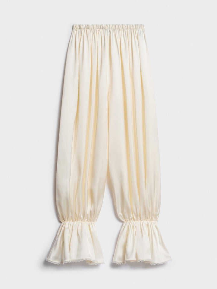 The Ivory Satin Lace Harem Set