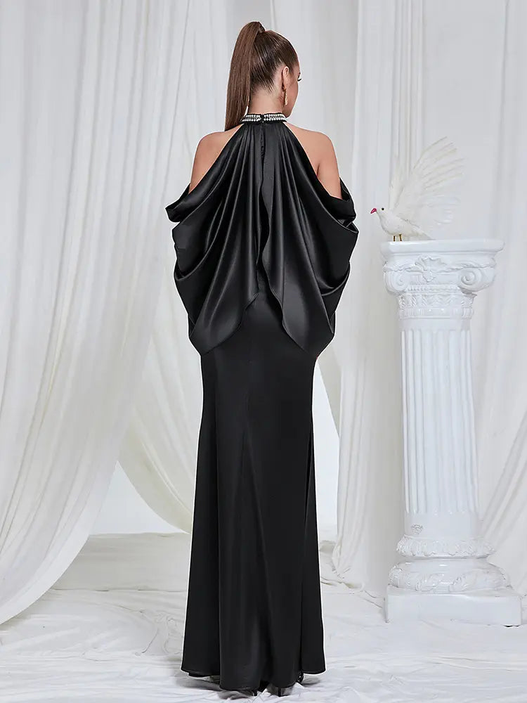 Robe sexy à épaules dénudées et col creux