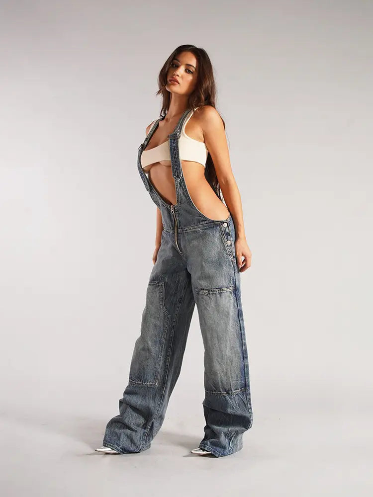 Denim Jumpsuit med dragkedja