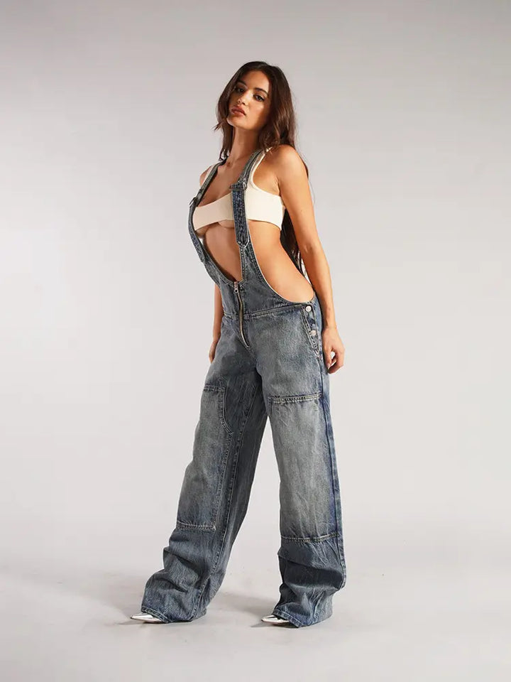 Denim Jumpsuit med glidelås