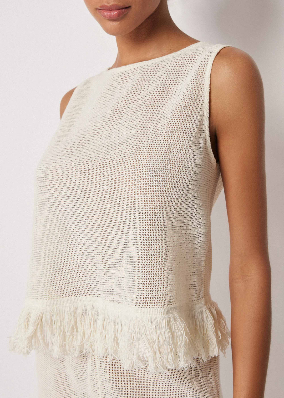 Vacation Mesh Fringe Pants Set