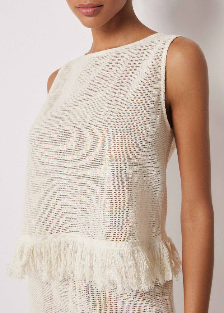 Vacation Mesh Fringe Pants Set