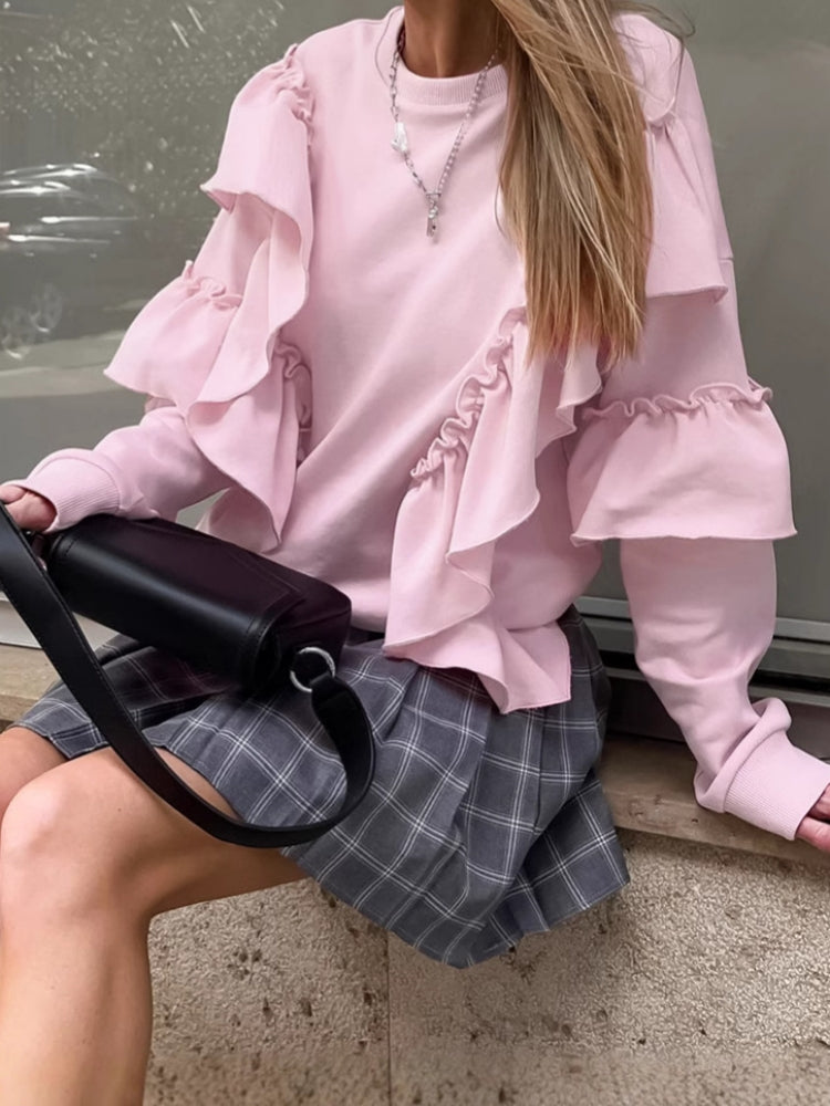 Romantikong Estilo na Sweatshirt para sa Kababaihan