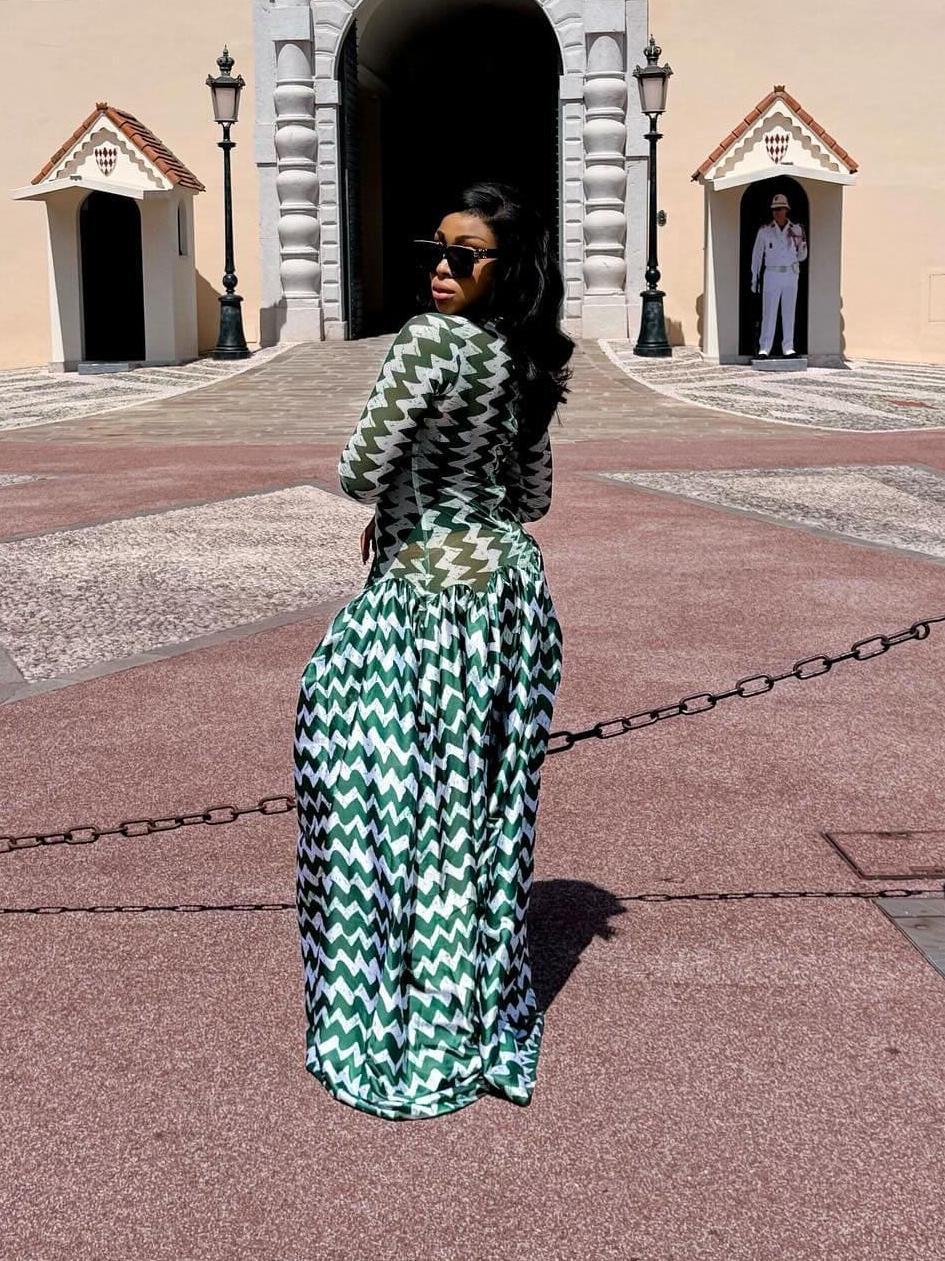 Zigzag Monte Carlo Maxi Dress