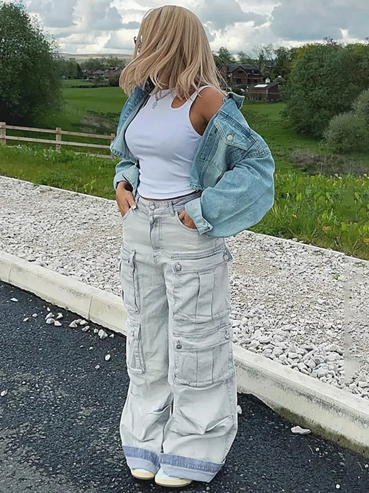 Street-denim met hoge taille