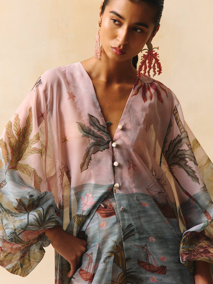 Surya Cape Top & Pant Set