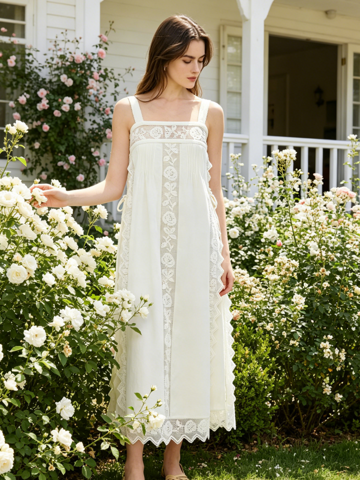 Den Blonde Linned Midi Kjole