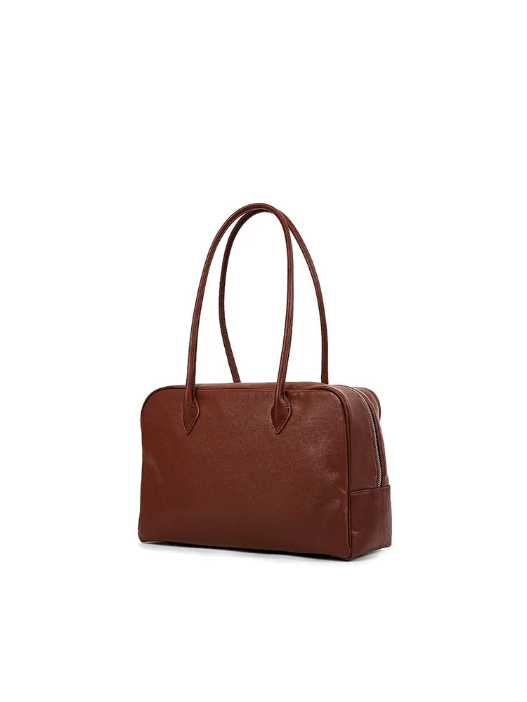 Groen gelooide leren broodtrommel tas