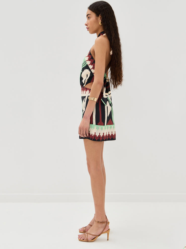 Robe de plage à bretelles avec imprimé