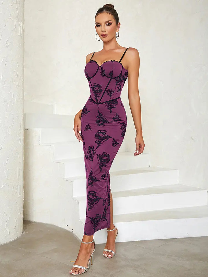 Floral Slit Bodycon Dress