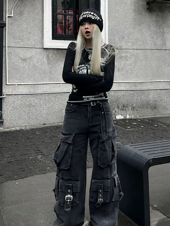 Pantalones vaqueros de pierna ancha para mujer