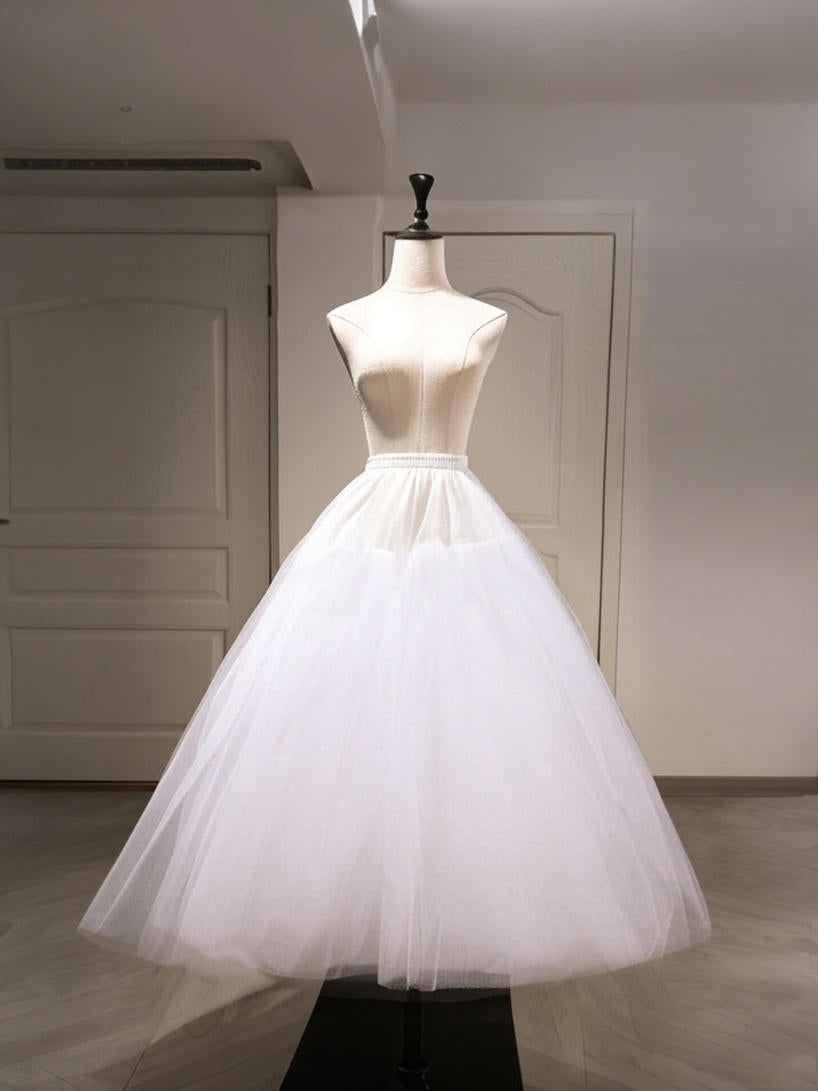 Ruched Bodice Glitter Tulle Maxi Gown With Petticoat