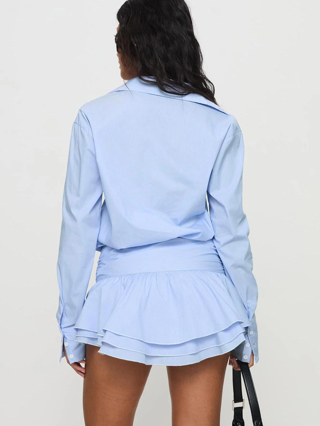 Fake Two-Piece Mini Shirt Dress