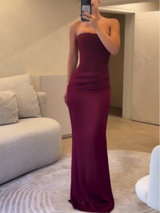 Fitted Off-The-Shoulder Maxi Dress